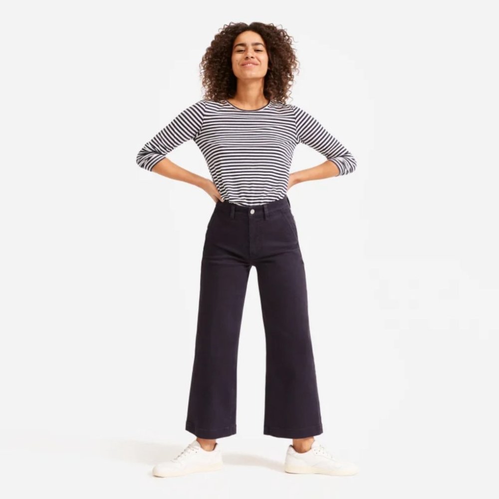 Everlane Wide-leg Crop Pant (Navy)